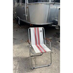 Rare Vintage A&E Systems Inc. Folding Camp Chair Chrome Airstream RV Motorhome